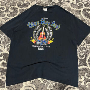 Men's Gildan Black Bikers Blues Bash Graphic Tee L
